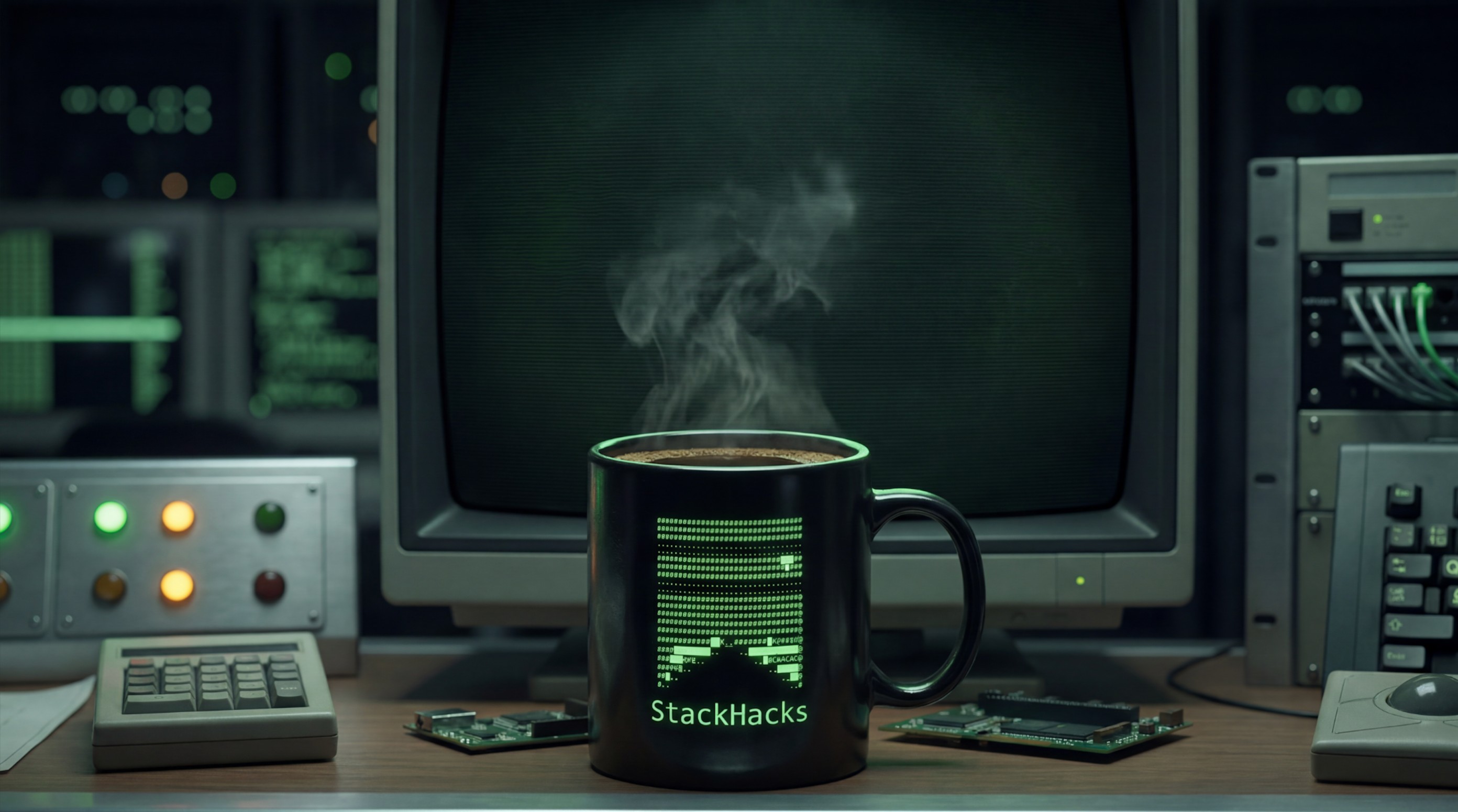 Mec𖤐is† retro terminal workstation brand visual